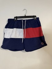 Vintage 90s Y2K Tommy Hilfiger Flag Logo Swimming Trunks Shorts Crest Size L