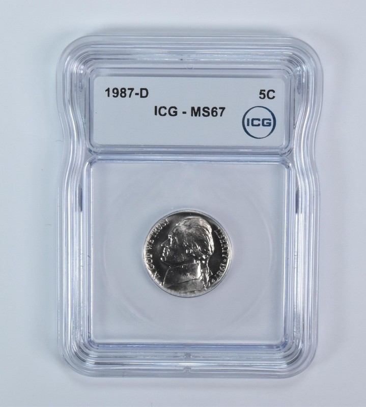 1987-D Jefferson Nickel MS67 ICG *9079