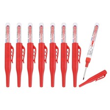 8 Pcs Long Nib Markers 30mm Carpenter Marker Pens Red