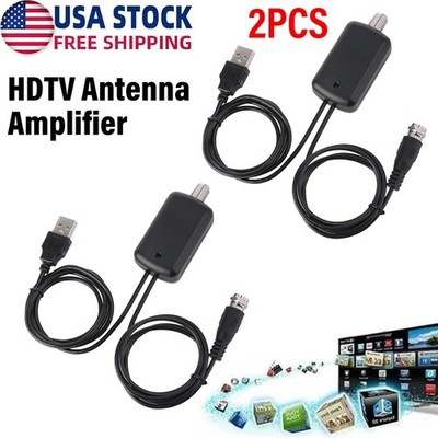 HDTV Antenna Amplifier Signal Booster TV  High Gain Channel Boost Indoor BEST 2x