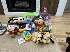 Lot Of 12 Disney Plush Mickey, Pluto, Grumpy, Goofy, Pooh More Most NWT