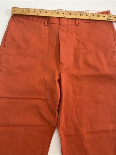 Vintage Lands' End Chinohose Herren 36x32 orange schwer Canvas Reise klassischer Kern - Bild 8 von 14