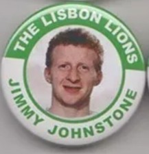 JIMMY JOHNSTONE THE LISBON LIONS CELTIC BADGE   55mm  IN SIZE