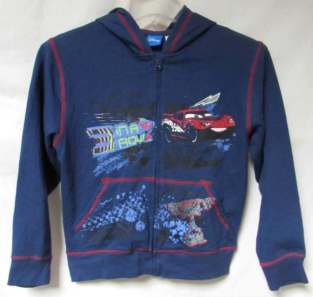 Felpa con cappuccio felpa Disney Cars gioventù taglia 6 7 cerniera intera ""3 in fila"" A1 6301