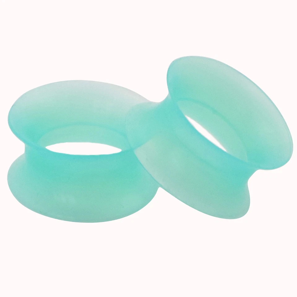 1 par de medidores de oído de silicona flexibles delgados túneles tapones piel de oreja oreja oreja oreja orejeras Foto 4 de 4