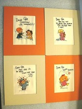 Creative Memories Dear God Kids Stitchery Kits 8290 8291 8292 8293 done matted