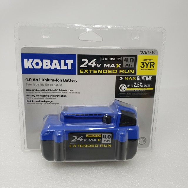 Kobalt 24V Volt MAX LiIon 4.0Ah Extended Run Battery Pack 0761710 KB