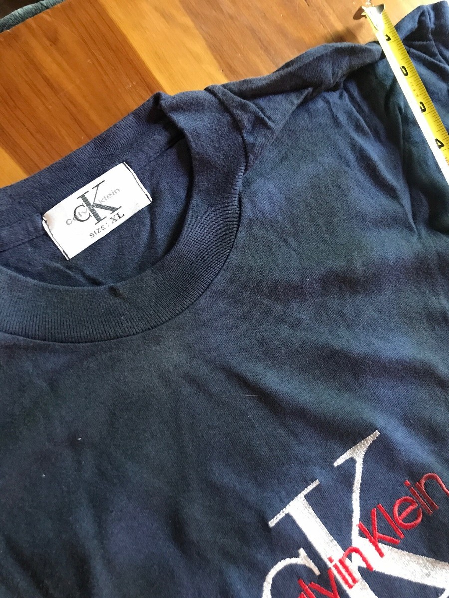 Vintage 90s Bootleg CALVIN KLEIN T Shirt Rare CK Tee XL Rap Hiphop  