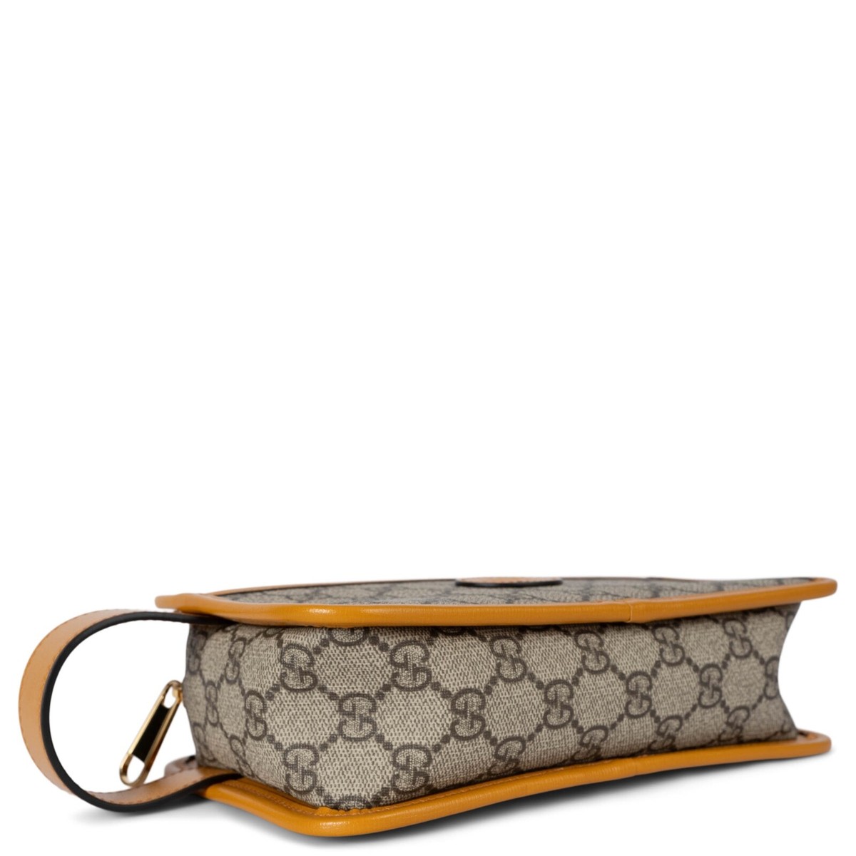 70793 auth GUCCI mustard yellow GG SUPREME canvas TRAVEL POUCH Bag