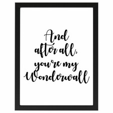 Wonderwall, Oasis, Lyrics, Bar, Music, Poster, Print A4 or A5