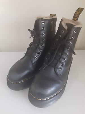 Y2K Dr Martens Jadon FL AirWair Men size 8 Women size 9 Fur Lined 8 Hole Boots