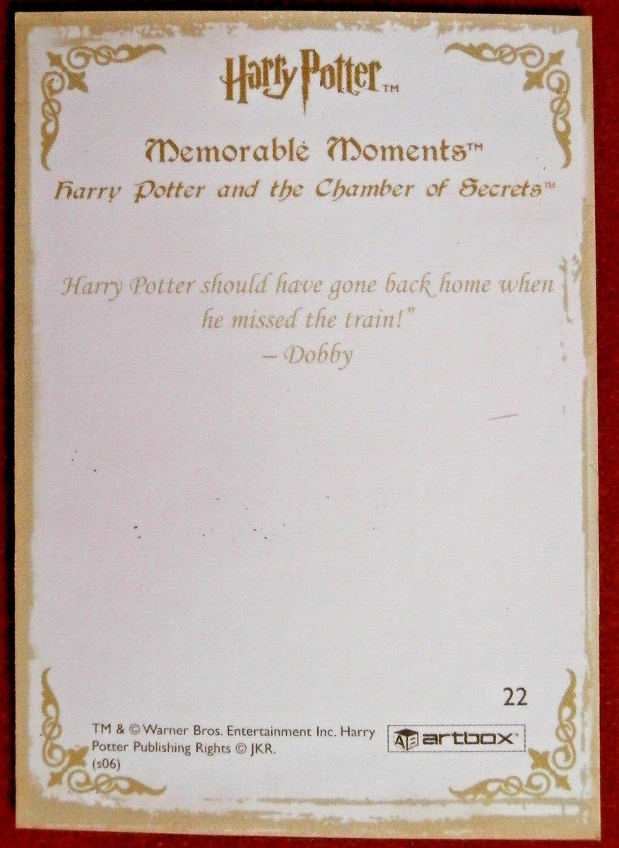 HARRY POTTER MEMORABLE MOMENTS #1 Card #22 SHOULD HAVE LISTENED TO  DOBBY