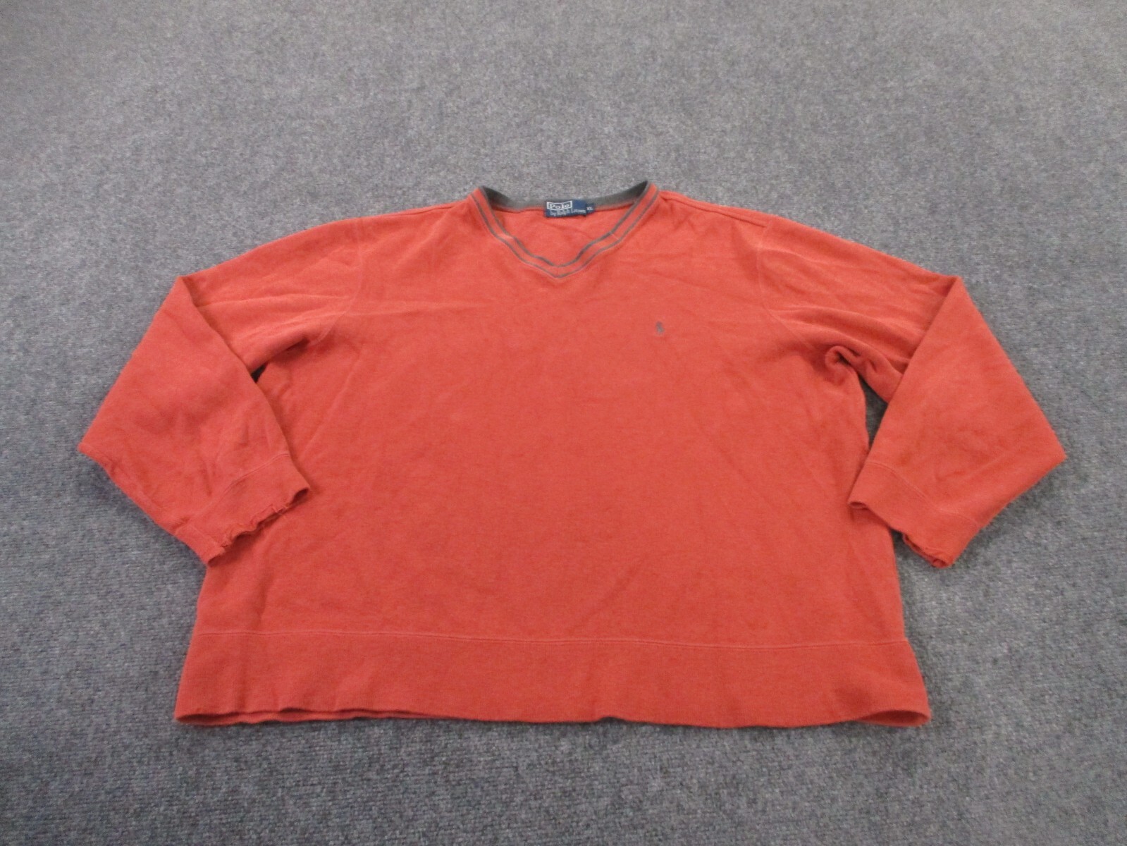 Polo Ralph Lauren Felpa Uomo XL Arancione Pullover Pony Logo Maglione Invecchiato