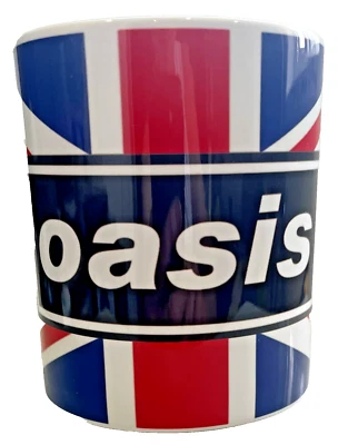 Oasis mugs. On the Union Jack, £9.00 each, Free Delivery + a free coaster.