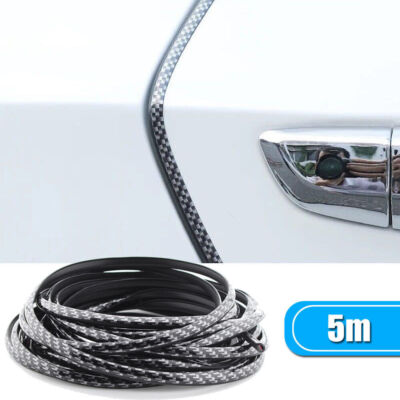 Fascia di rivestimento bordo porta - 4 pezzi in fibra di carbonio guardia bande protezione paraurti auto universale