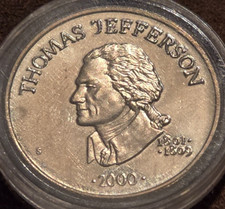 Republic of Liberia Five Dollar Coin - Thomas Jefferson