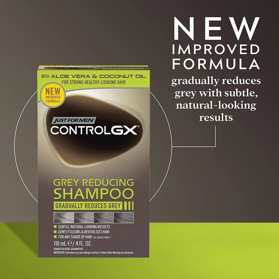 Just For Men Control GX - Shampooing Réducteur de Gris pour cheveux gris à l'... - Photo 3/4
