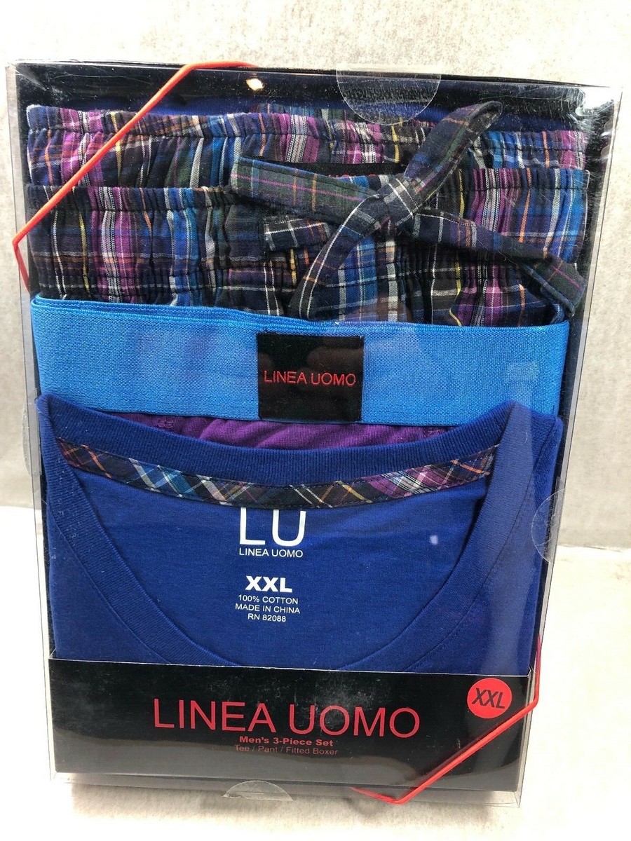 ライフ　 NEW LINEA UOMO MEN'S 3- PIECE SET CREW NECK TEE, LOUNGE PANT