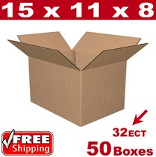 50- 15x11x8 Cardboard Boxes Mailing Packing Shipping Box 32ECT Corrugated Carton