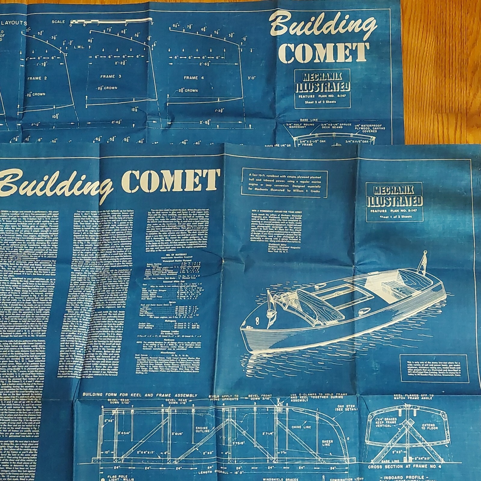 Runabout Boat Mechanix Illustrated B147 Woodworking Plan