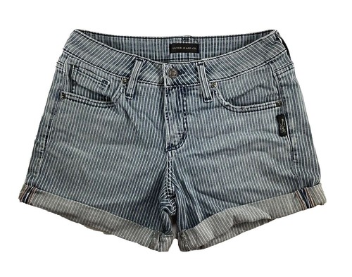 Mid Rise Denim Shorts Women Silver Elyse Bermuda Jean Shorts