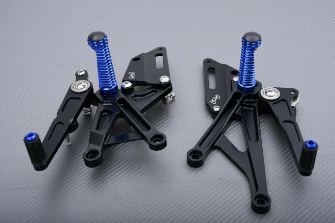 Repose-pieds AVDB bleu réglable anti-glisse pour passager de Kawasaki H2R H2 ZXT0