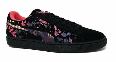 puma suede black and pink