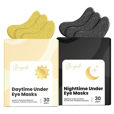 Risque Day Night Under Eye Patches for Puffy Eyes Dark Circles Infused Gel Mask