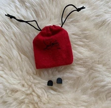 NEW Christian Louboutin Replacement Heel Black Protector Caps Tips 7mm