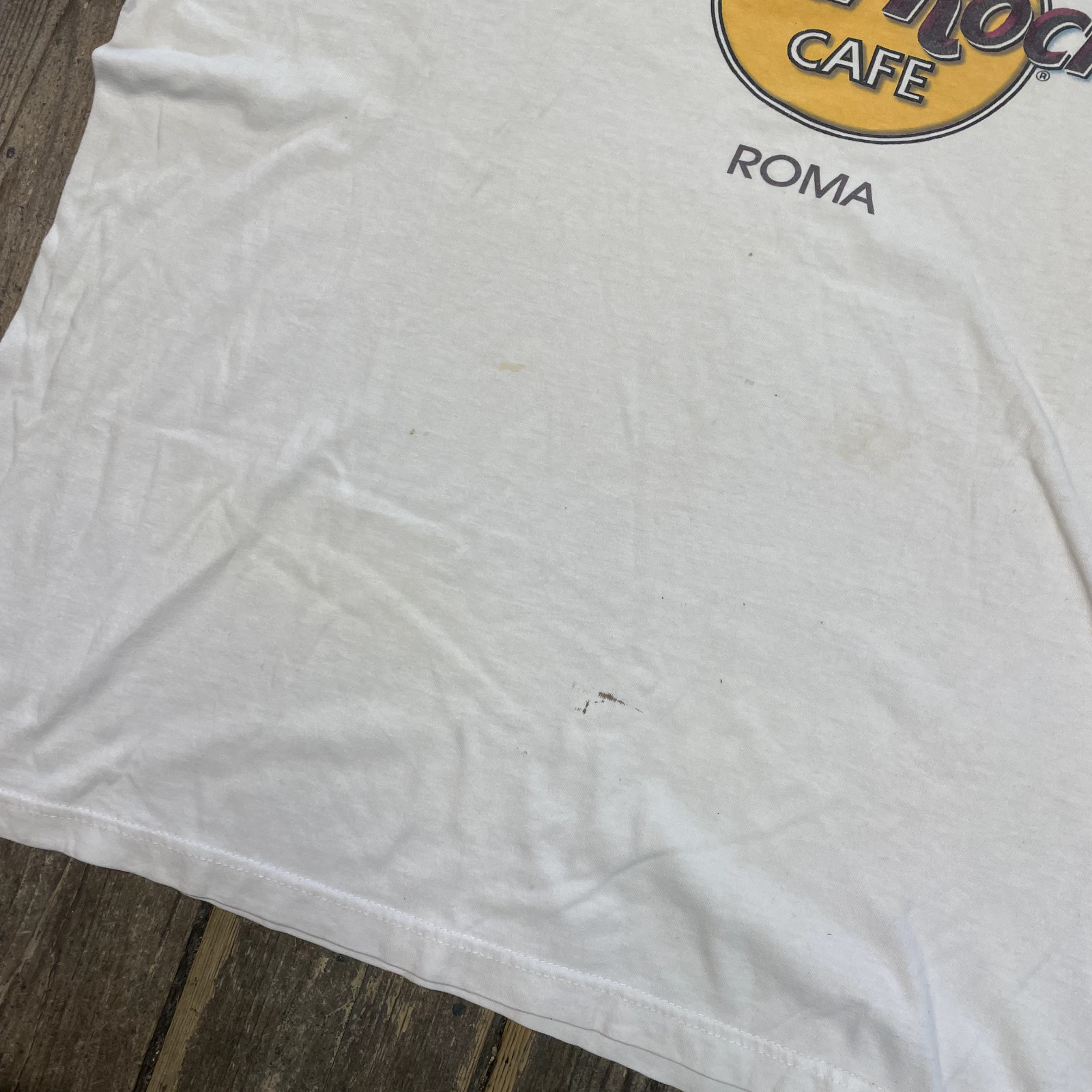Hard Rock Cafe T-Shirt Roma Vintage Graphic Tee, White, Mens XL image 5