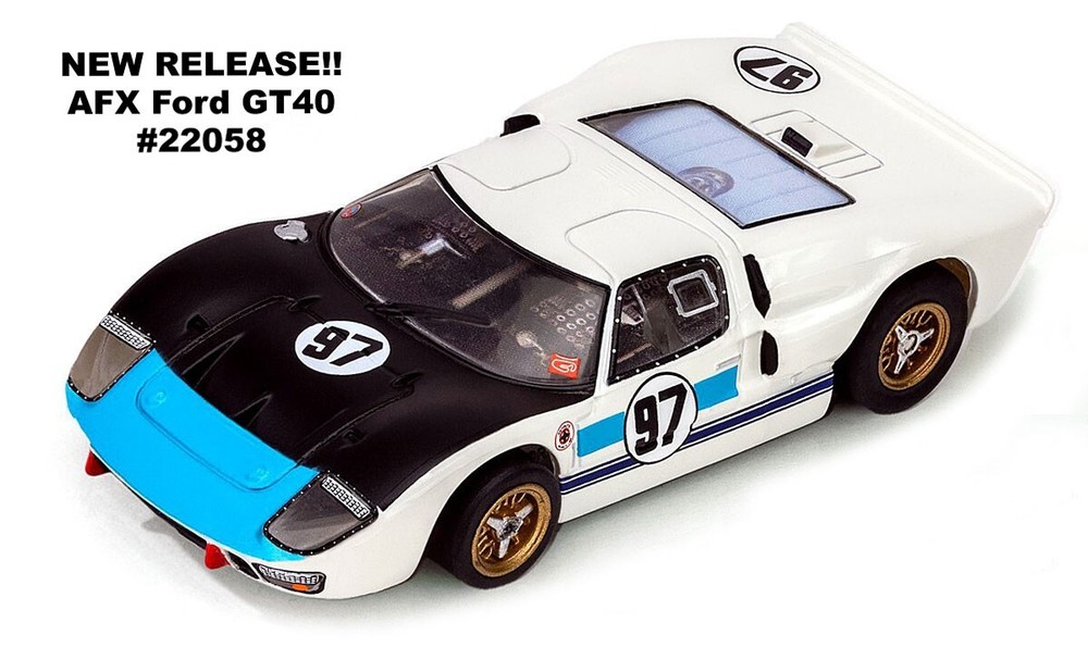 AFX Mega G+ HO Slot Car Ford GT40 Mk II 1966 Daytona #97 22058 Free Shipping