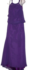 VERA WANG PURPLE SLEEVELESS HALTER GOWN LONG FORMAL DRESS SIZE:10