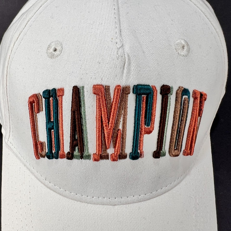 Champion Rainbow Strap Back Cap Hat White Script Spellout Baseball