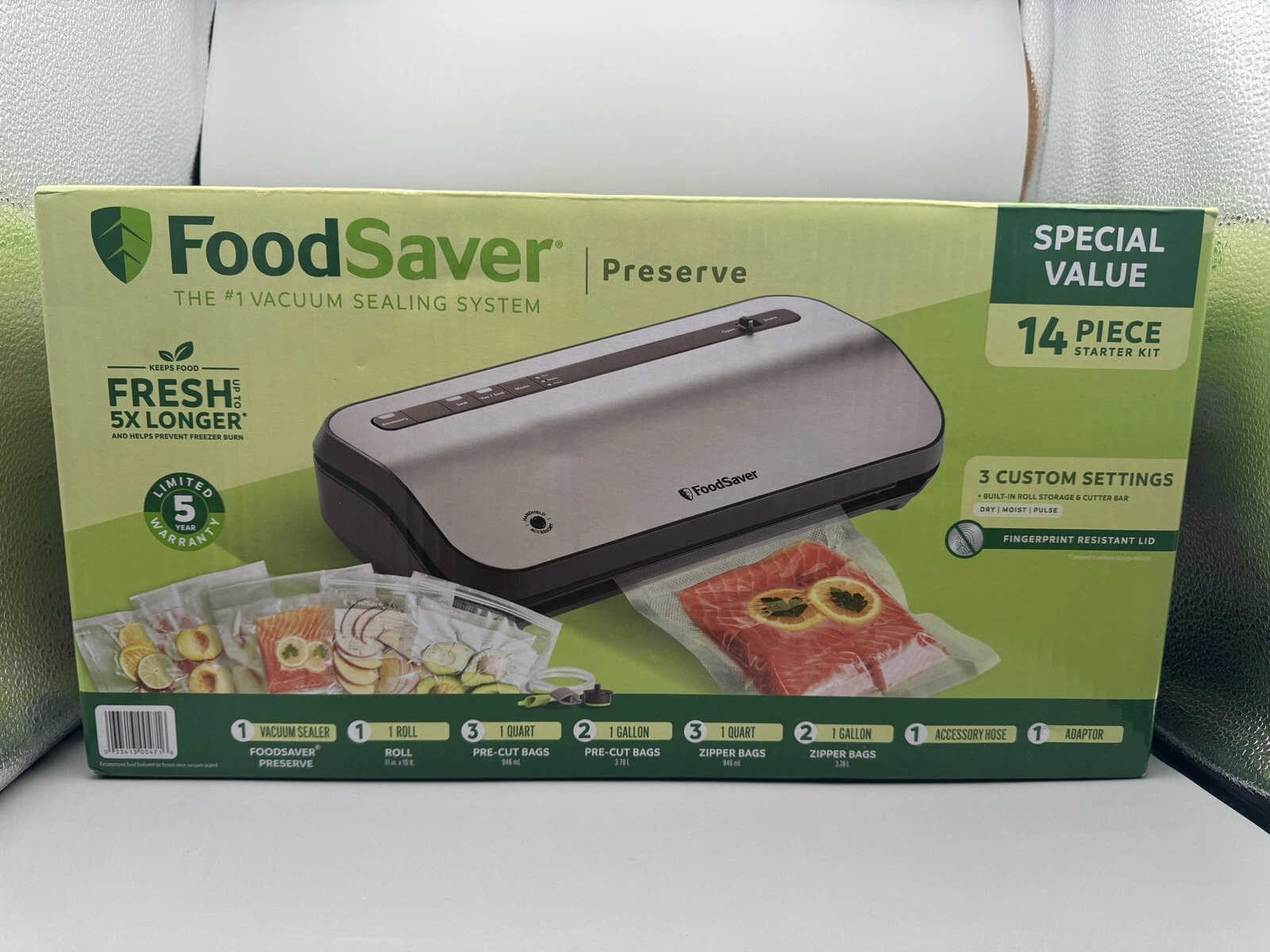 FoodSaver Preserve Vacuum Sealer, Special Value 14-Piece Starter Kit New Kitchen