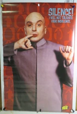 ROLLED 1999 AUSTIN POWERS DR. EVIL SILENCE! 22X34 MOVIE POSTER AT A GLANCE P21