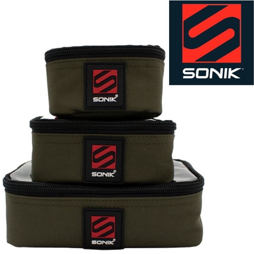 Sonik Fishing Storage Pouches SET OF 3 Bags for Leads Terminal Tackle