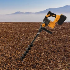 21V Electric Post Hole Digger Cordless Earth Auger Rotary Hammer Drill +80cm Bit