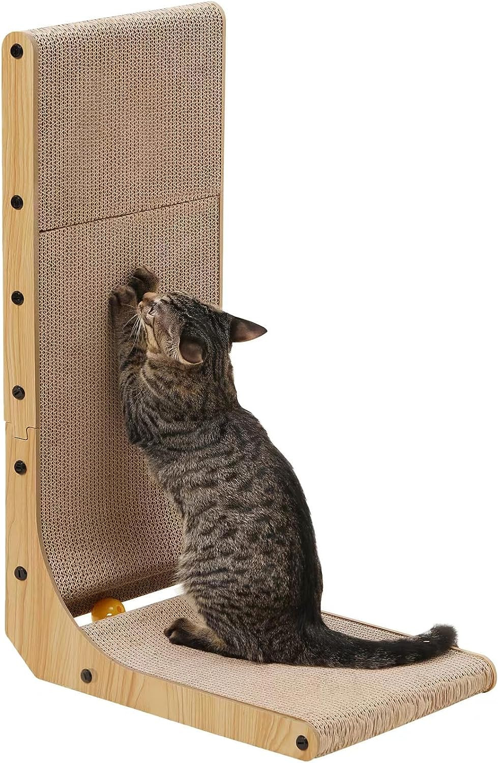 Tiragraffi per Gatti a Forma di L Alto 68 cm | Protezione Mobili in Cartone