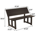Ginkman Aluminum 2-colour All-in-one Table&Bench for Park Garden Patio Lounge