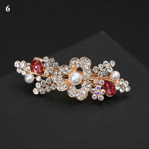 Romantic Rhinestone Pearl Hair Clip Crystal Butterfly Hairpin Flower Barrettes - Picture 9 of 22
