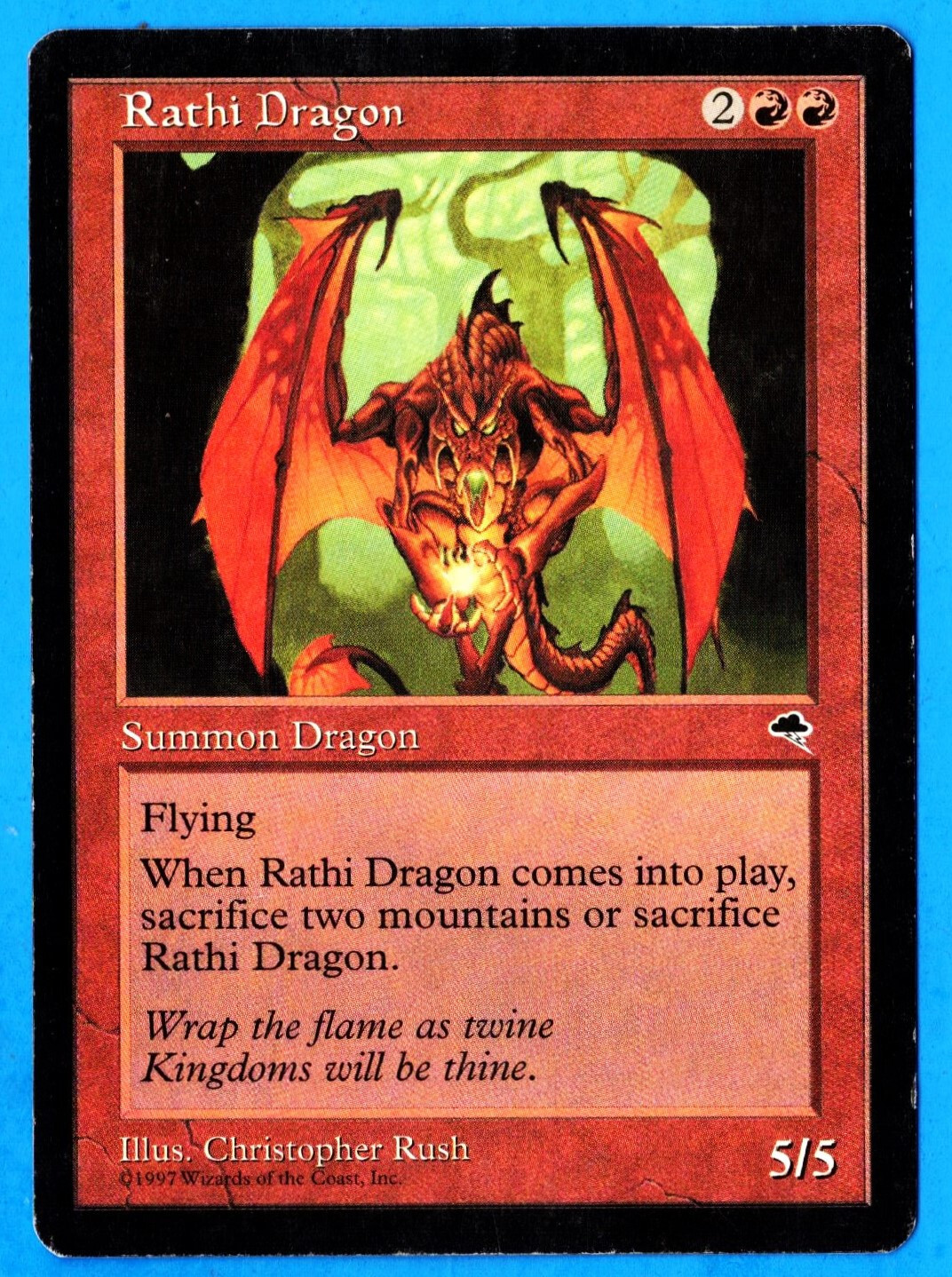Rathi Dragon - Tempest MTG Red Rare Creature LP  B