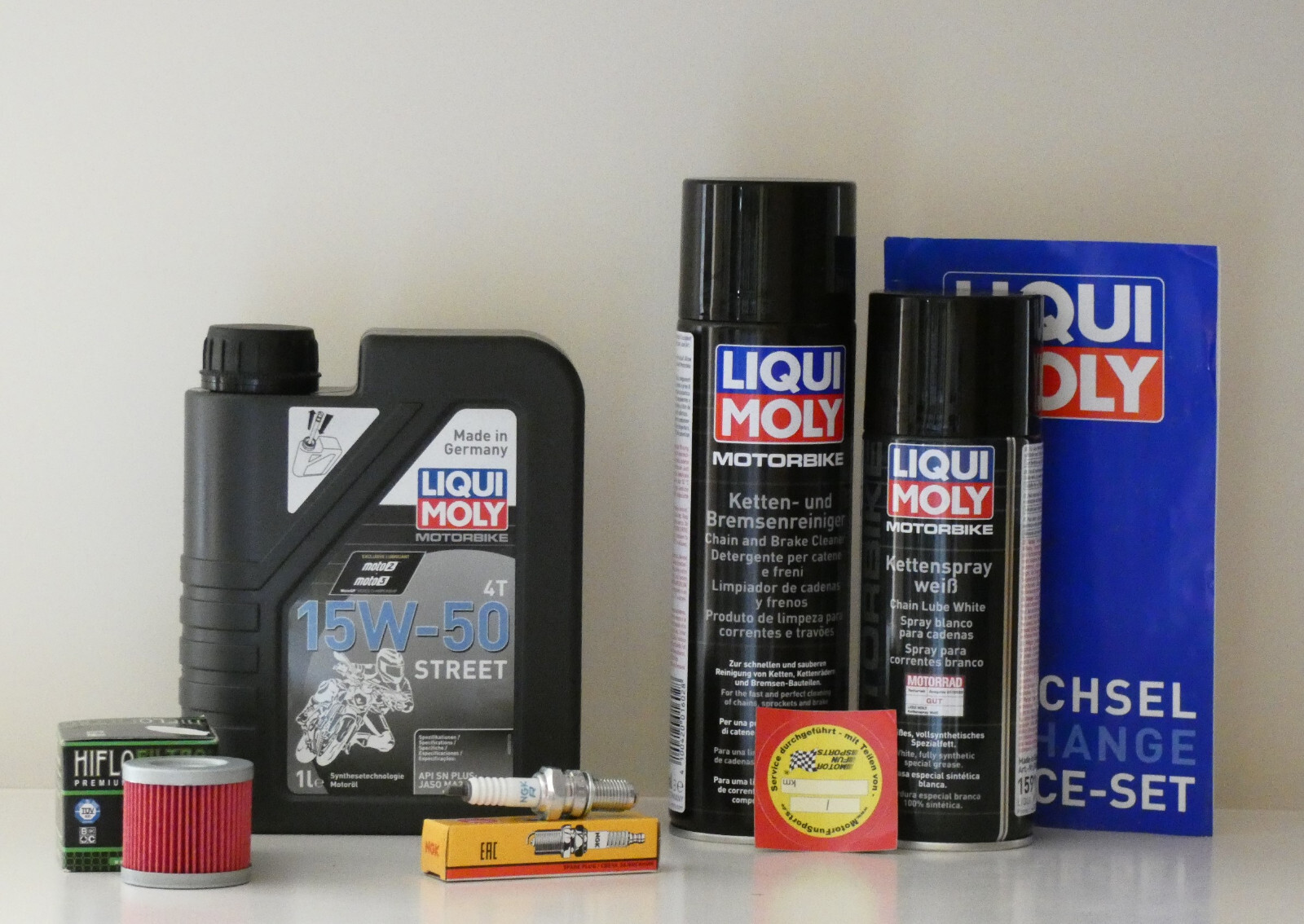 Maintenance Set - Hyosung GS 125 - Oil Spark Plug Oil Filter Service Inspection