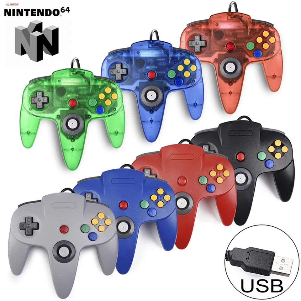 USB N64 SNES Xbox 360 Controller GamePad Joypad for Windows 7 8 10 11 PC Mac - Image 2 of 4