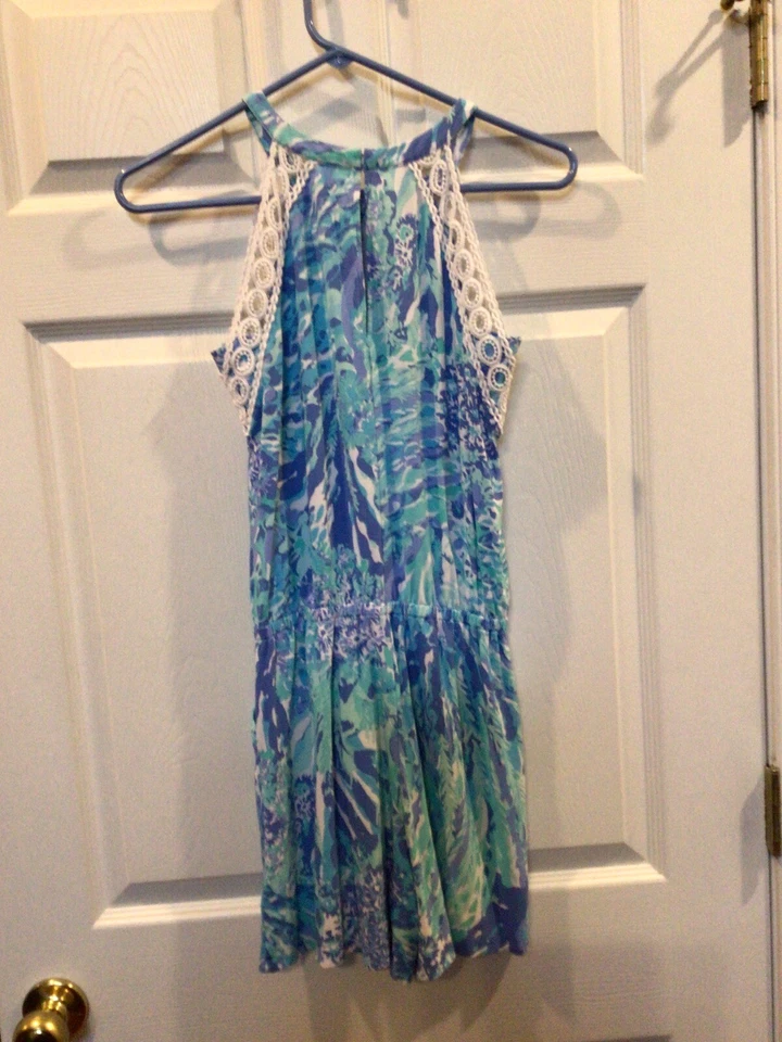 Mameluco Lilly Pulitzer Lala encaje azul refugio Hey Hey Soleil XXS Foto 4 de 4