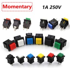 Square Momentary Push Button Switch On-Off Red Green Black Blue Yellow White