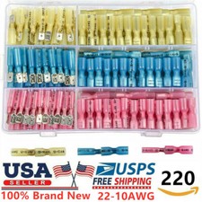 220PCS Heat Shrink Spade Male Female Electrical Wire Terminals Connectors Kit