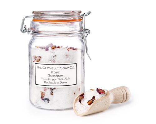 The Clovelly Soap Co Handmade Natural Aromatherapy Bath Salts With Wood Scoop. - Picture 10 of 24