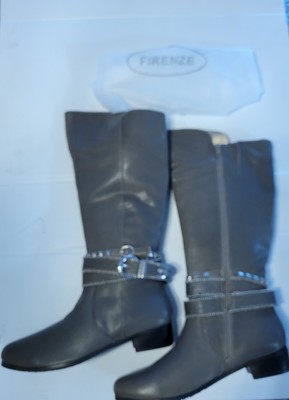 Firenze Made Gray Tall Boots Size EU 43-US 12