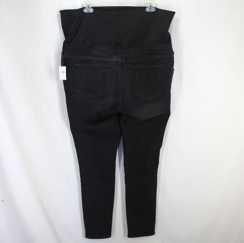 Old Navy Maternity Skinny Full Panel Jeans Size 16 Black Stretch Denim NEW - Picture 3 of 5