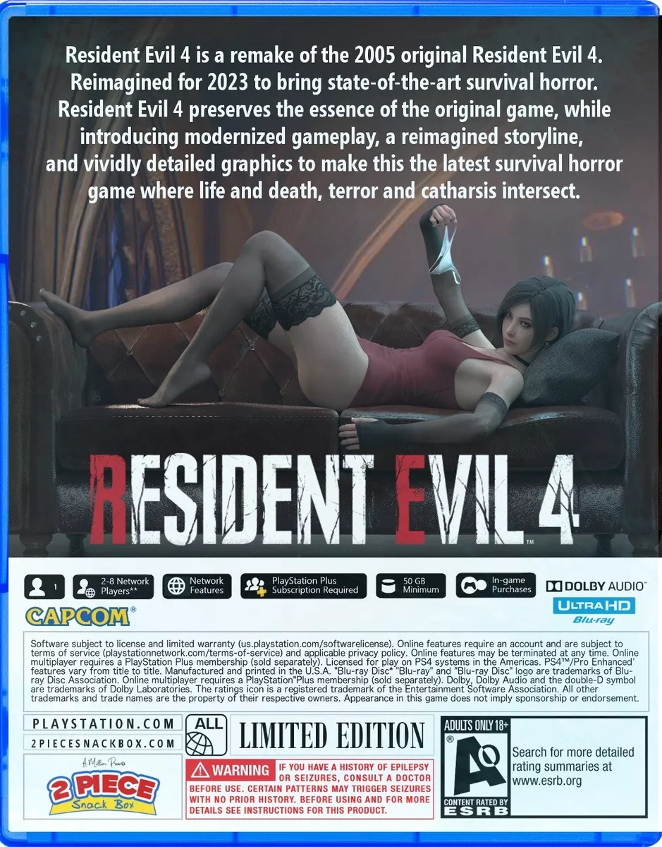 Resident Evil 4 Remake Ada Wong Edition 2 (PS4 Cover Art Only) No